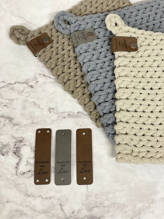 Faux Leather Tags-5 pack | Handmade with Love