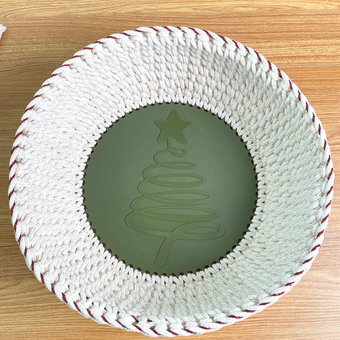 Swirly Christmas Tree Base for Basket Coiling and Crochet 10-inch