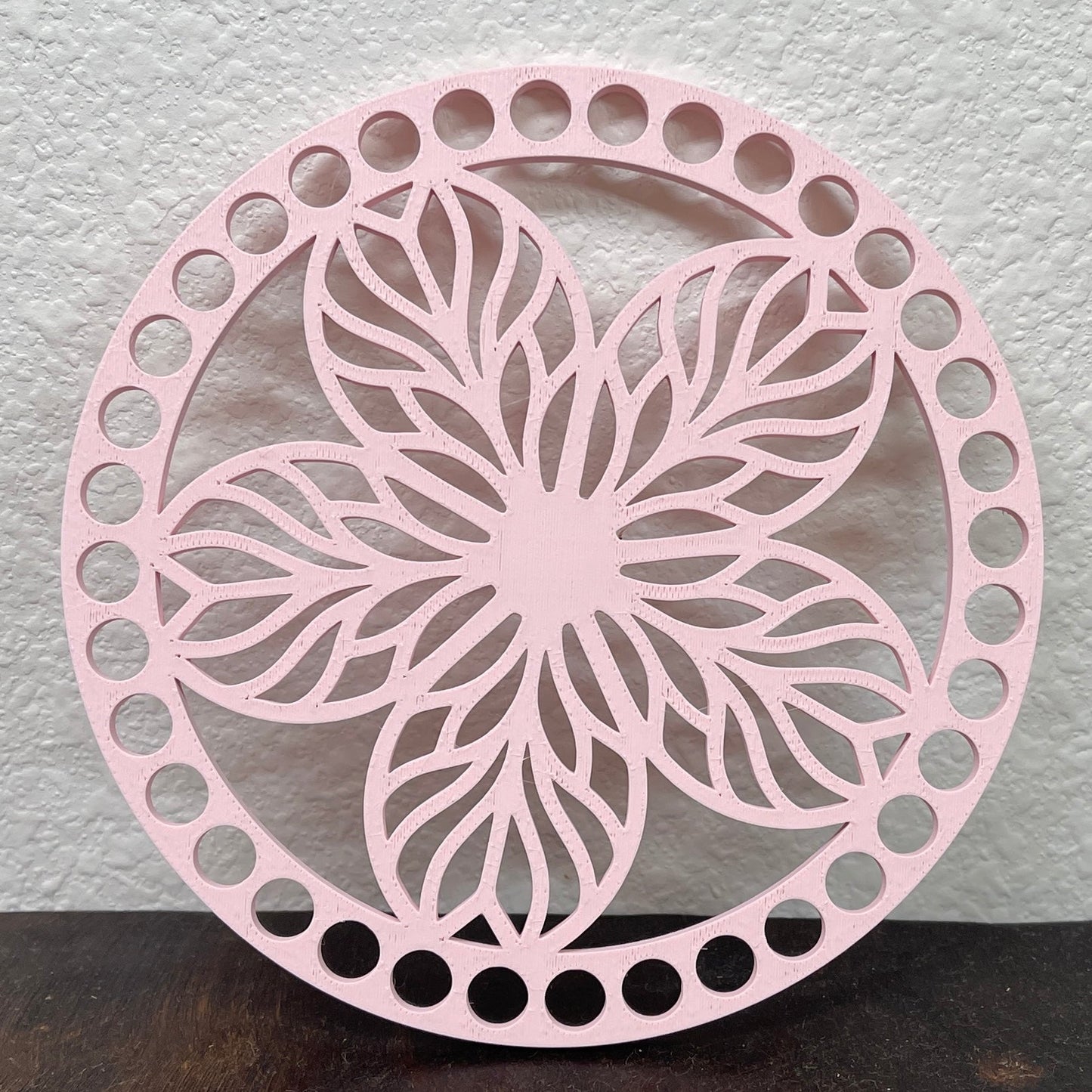 Flower Cutout Base for Basket Coiling and Crochet 5-inch